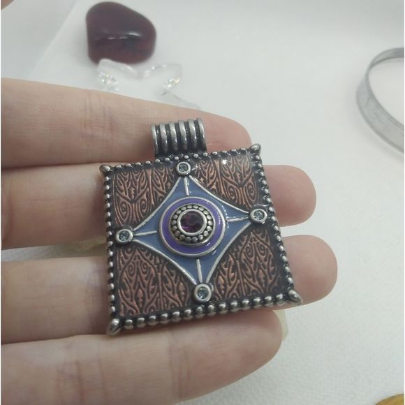 Witchery Jewelry - Book of shadows amythest amulet necklace pendant